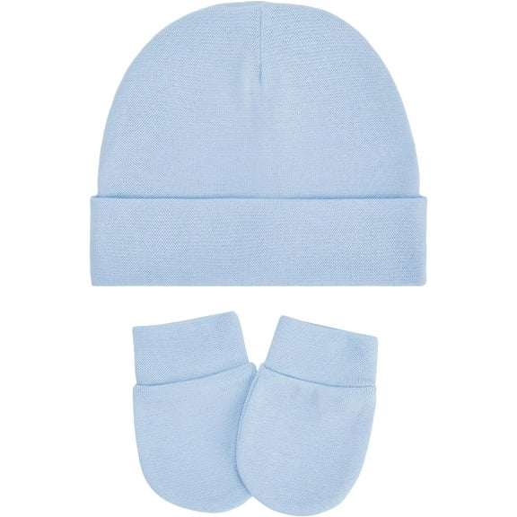 Baby Hats and Mittens Unisex Infant Beanie Caps Newborn Hospital Hat with Scratch Mitten Set for Baby Boys Grils Hats