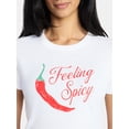 thumbnail image 2 of Feeling Spicy Women's Graphic Baby Tee with Short Sleeves, Sizes XXS-XXL, 2 of 5
