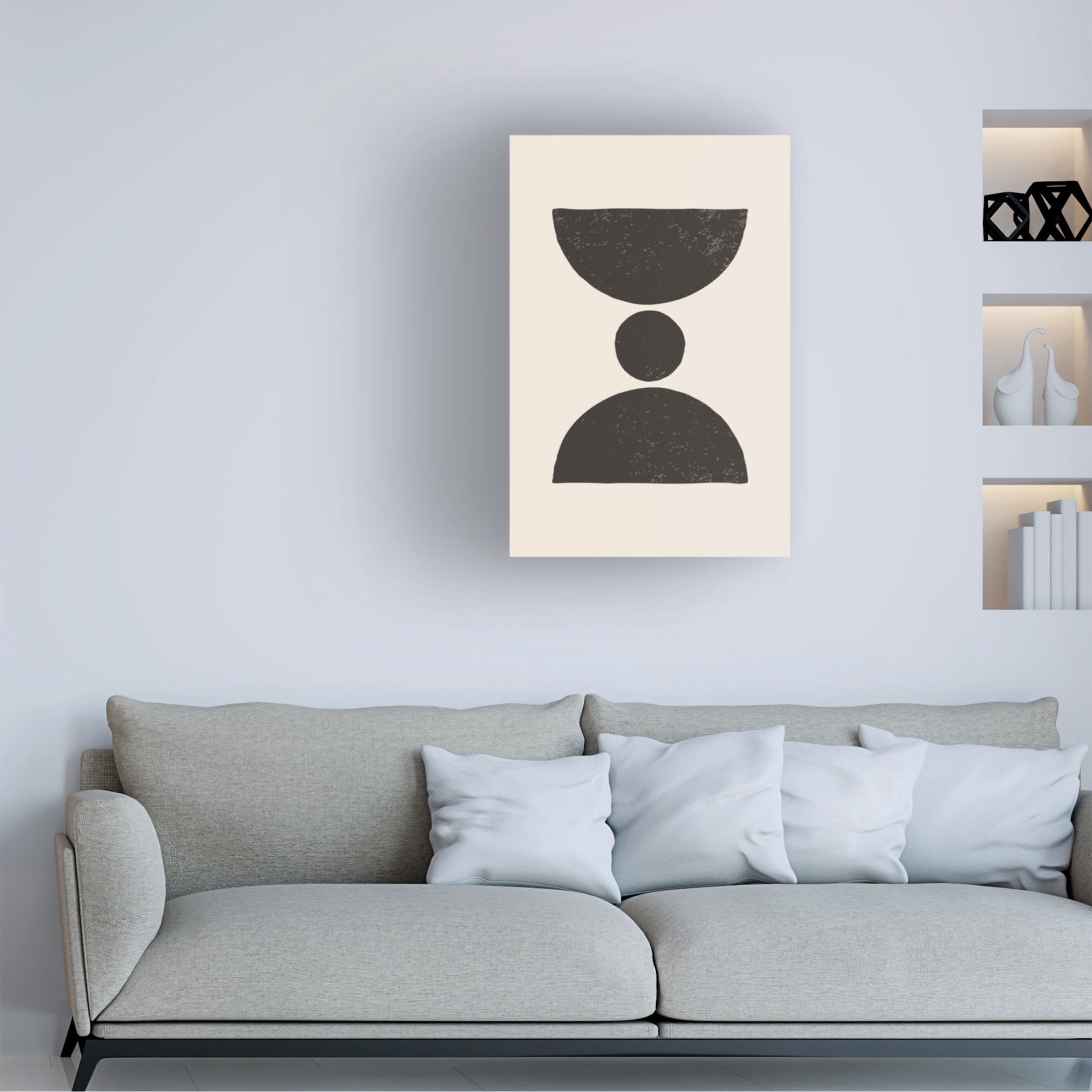 Trademark Fine Art jay stanley Black Abstract Shapes Series 3 Canvas Wall Art