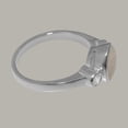 thumbnail image 4 of LBG British Made 9k White Gold Real Natural Opal & Diamond Womens Statement Ring - 33 size options - Size 8, 4 of 6