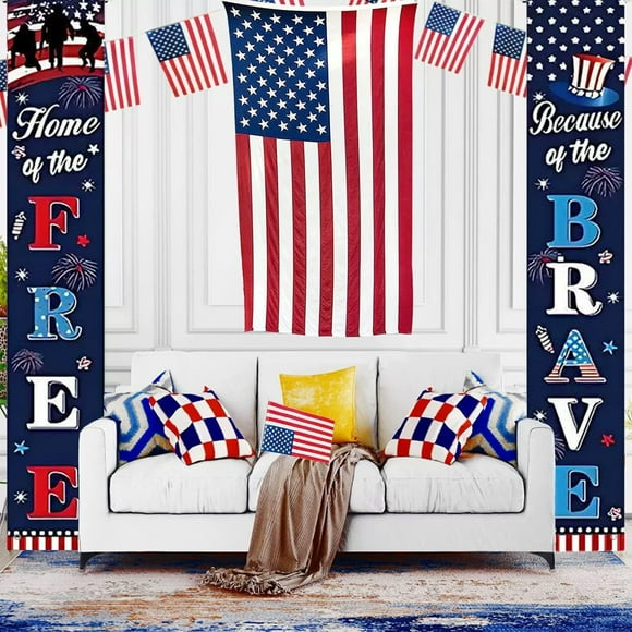 Clearance! Gspmoly Holiday Banners Background Flag Independence Day Themed Party Supplies Suitable for Holiday Decoration Flag Door Flag Clearance