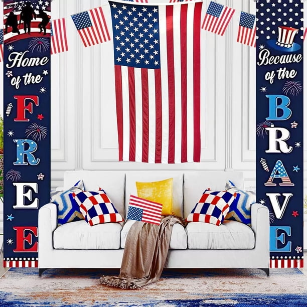 Bandera de fondo para pancartas de fiestas patrióticas | Bandera decorativa para puerta con temática del Día de la Independencia