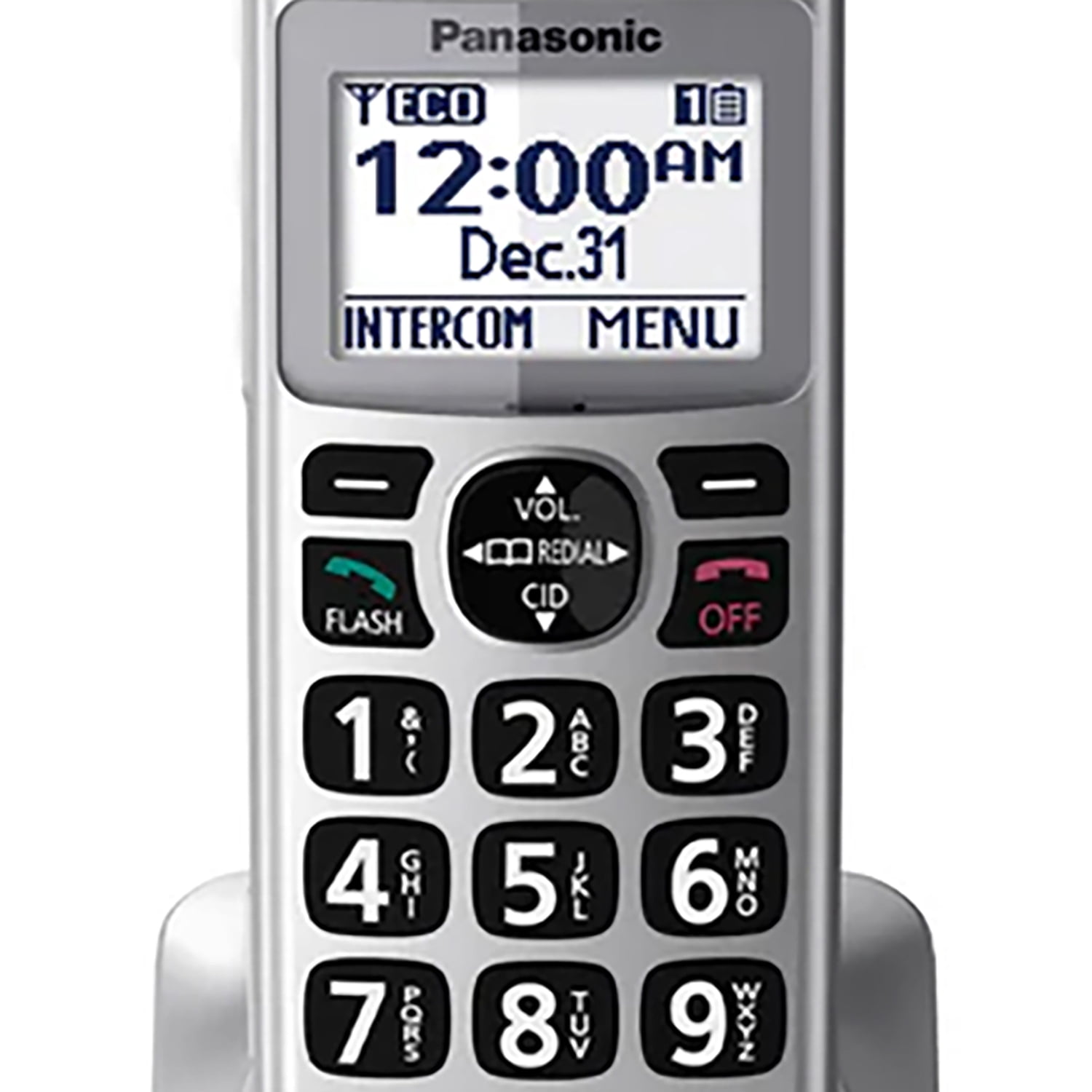 Panasonic Amplified Cordless Phone Accessory Handset for Panasonic KX-TGM45S Series, Silver & Red, KX-TGMA45S