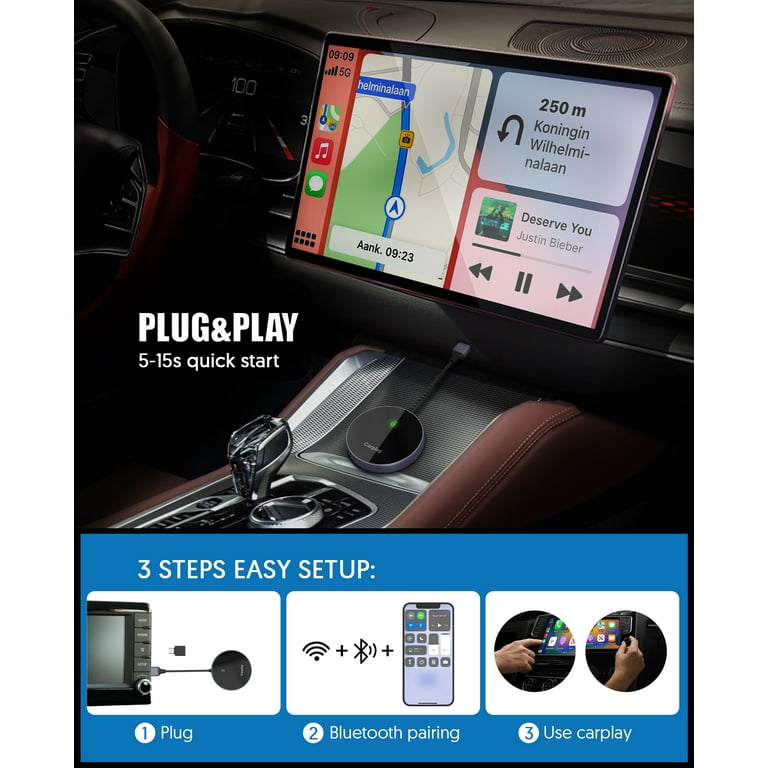 Autobox Apple CarPlay Wireless Adapter, Speed Fastest, Auto Connect, Plug &  Play, Super Easy Setup,for OEM Wired CarPlay Cars Model Year After 2016