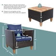thumbnail image 5 of YYAo Garden Conversation Table Set, Conversation Loveseat Chairs Set, 3 Pieces Patio Rattan Bistro Furniture Set with Wooden Table Top-Navy, 5 of 7