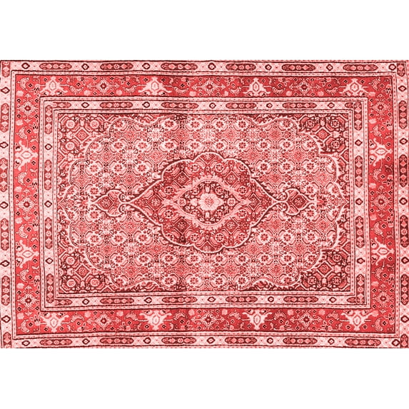 Ahgly Company Indoor Rectangle Medallion Red Traditional Area Rugs, 2' x 5'