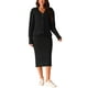 thumbnail image 1 of Conjuntos de suéter casual de otoño e invierno para mujeres INSPIRE CHIC, chaqueta de cuello en V, conjunto de dos piezas, faldas midi, conjunto de lounge, negro, 1 of 5