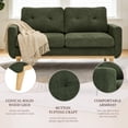 thumbnail image 6 of MOONMISS 67" Velvet Loveseat Couch, Modern Small Sofa With Walnut Wood Legs 2-seater Fabric Upholstered Mini Sofa Couches For Small Space,living Room Bedroom Office Dorm Apartment,Green, 6 of 6