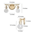 thumbnail image 3 of LNC 2-Light Modern Gold Bathroom Vanity Light with Glass Shade, 3 of 9