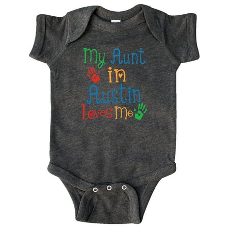 

Inktastic My Aunt in Austin Texas Loves Me Gift Baby Boy or Baby Girl Bodysuit