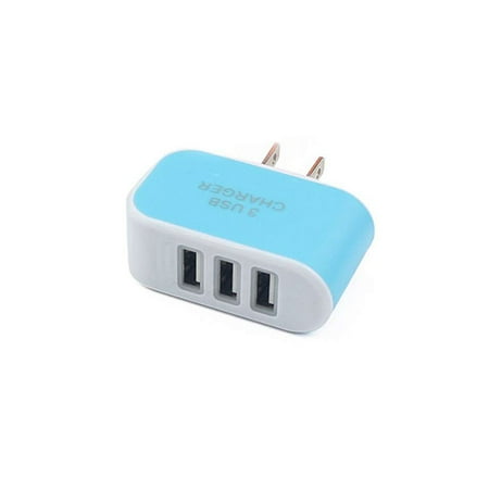

10PCS Universal Candy Color 3 USB Multi-Port Wall Charger Wall Adapter Cube Block AC 110-220V 5V