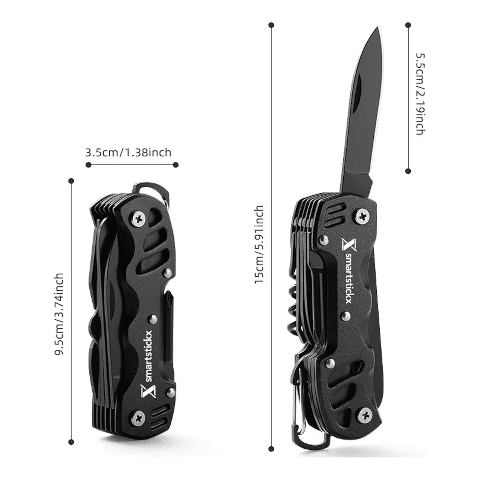 Survival Hunting Knife - 16 in 1 - Black