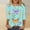 Sky Blue, variant on Viikei Lightweight Summer Women's Round Neck Top 3/4 Sleeve,Women's Fashion Tees Casual Crewneck 3/4 Sleeve Loose T Shirt Ladies Blouses Shirts Sky Blue S