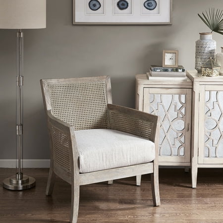cane armchair with reclaimed natural product