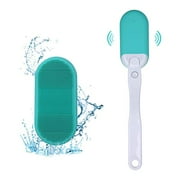 Detachable Silicone Bath Brush,Sonic Waterproof Electric Facial & Body Cleansing Brush Kit with a Long Handle, 100% BPA-Free, Hypoallergenic, Eco-Friendly