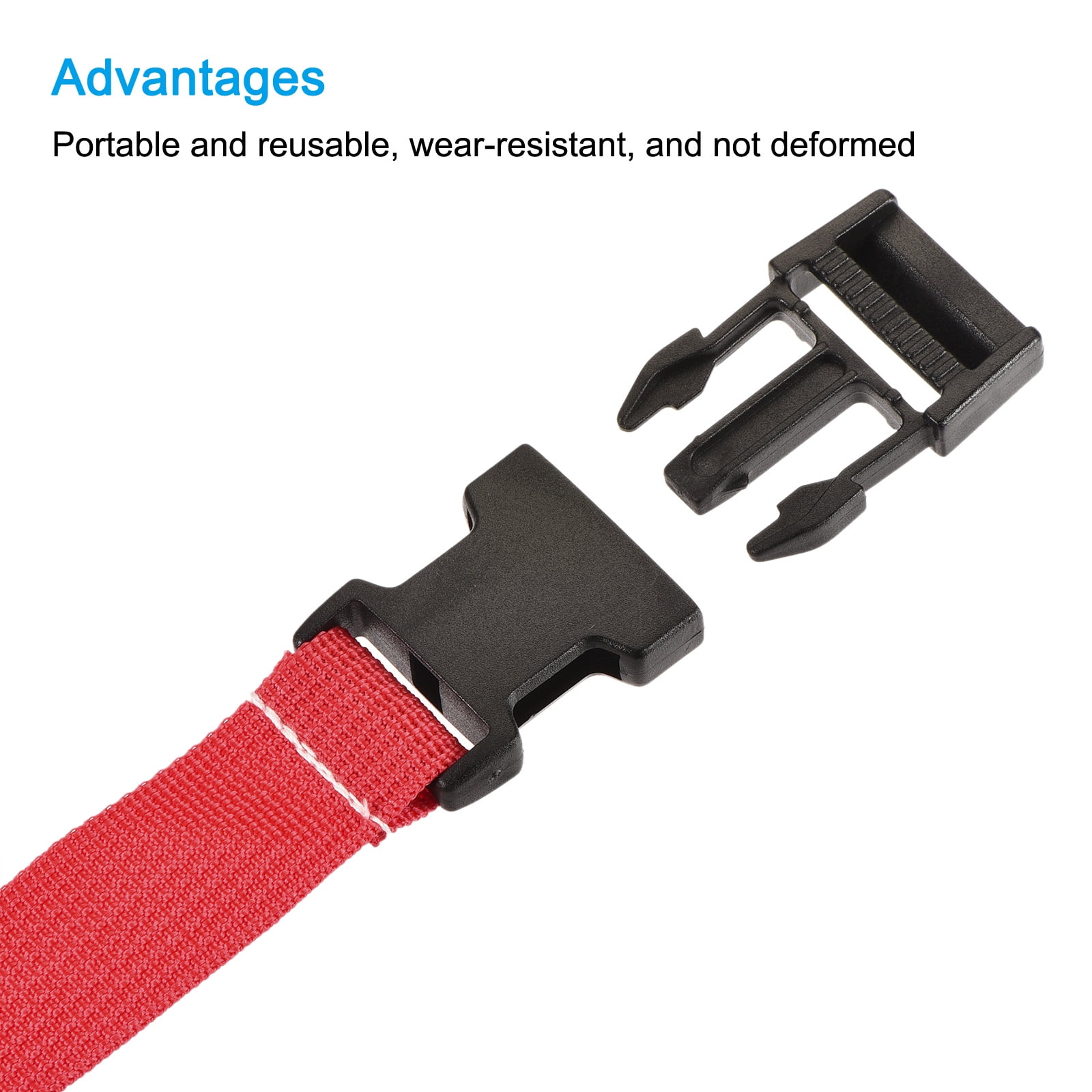 Unique Bargains Utility Strap with Buckle Adjustable Belt for Bag Luggage Packing Red