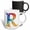 Multicolor, variant on 3drose, Colorful Monogram Letter R, 11oz Two-tone Yellow Mug