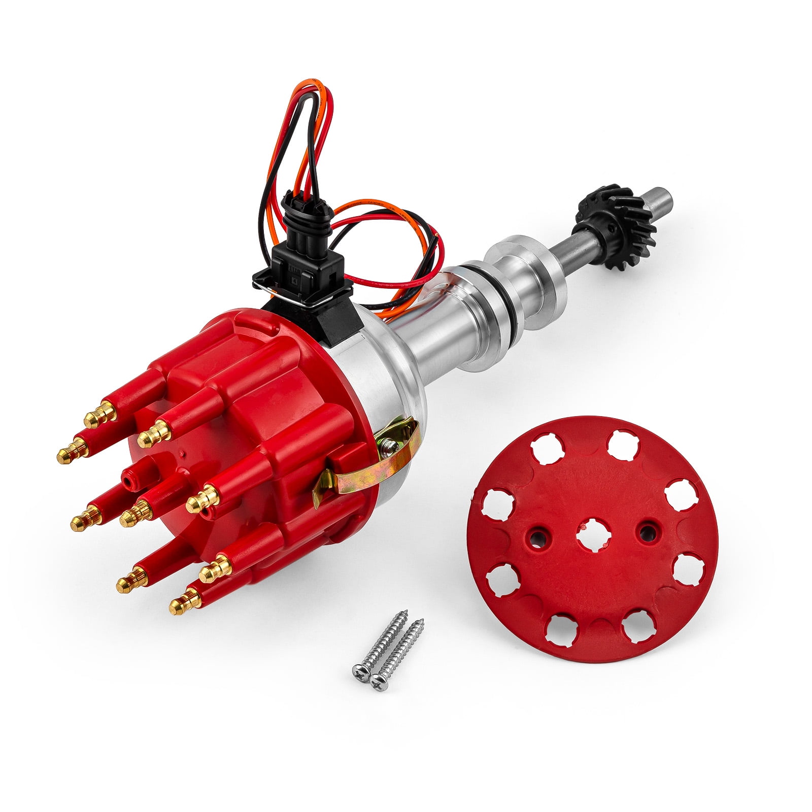 Speedmaster PCE376.1222.01 Compatible with Ford 351c Cleveland 460 8020 Series Pro Billet Ready to Run Distributor [Red]