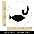 thumbnail image 2 of Fish and Hook Fishing Self-Inking Rubber Stamp Ink Stamper - Purple Ink - Small 3/4 Inch, 2 of 7