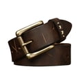 thumbnail image 3 of Cinturón de piel de vaca con hebilla de alfiler para hombre, estilo retro desgastado, personalizado, de primera capa, lavado, personalizado, para jeans, 3 of 6