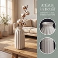 thumbnail image 2 of Unique Bargains Small Ceramic Vase Matte Ribbed Decorative Flower Vase for Bathroom White, 2 of 5