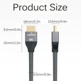 thumbnail image 4 of Cable De Transmisión De Señal De Video Cable De Cobre Estañado Trenzado Cable De Video Compatible Con Hdmi2.1 Cable De Transmisión Rápida Gris De 2M / 78.6 Pulgadas Para Proyector De Consola De Tv Vogacara EL010768-00, 4 of 6
