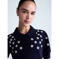 thumbnail image 4 of Free Assembly Women's and Women's Plus Embroidered Cardigan Sweater with Elbow Sleeves, Sizes XS-4X, 4 of 5