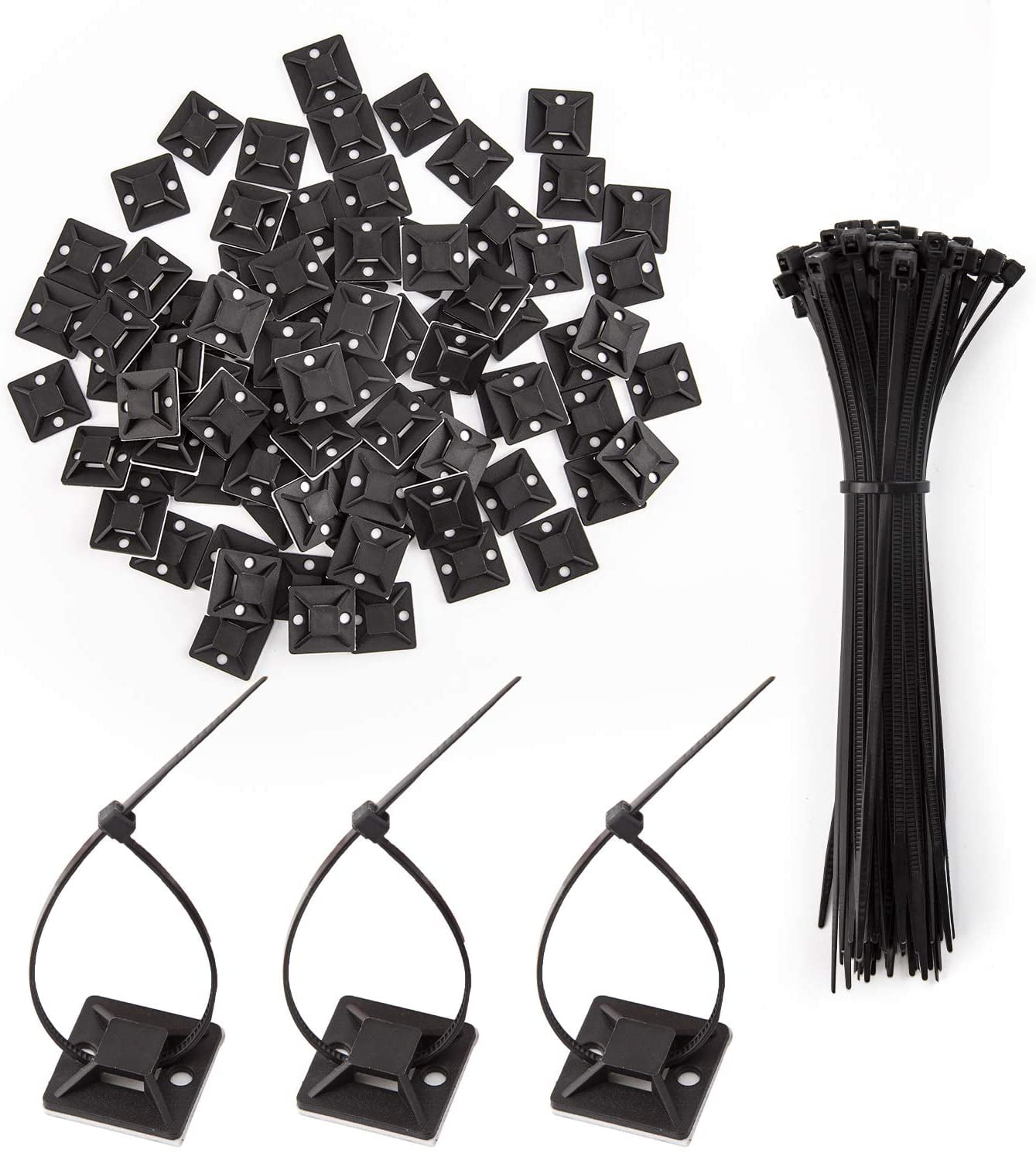 Pieces Zip Tie Adhesive Mounts Self Adhesive Cable Wire Tie Screw Hole