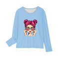 thumbnail image 4 of Little Girl Sweatshirts Size 6 Fashion Graphic Long Sleeve Casual Cotton Shirt 3-11T Kids Fall Pullover Top, Light Blue, 3 Years, 4 of 5