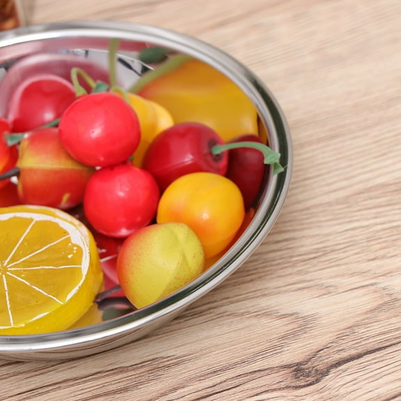 DECORNIJIA Stainless Steel Food Plate 304 Stainless Steel Silver 1Pack for Camping