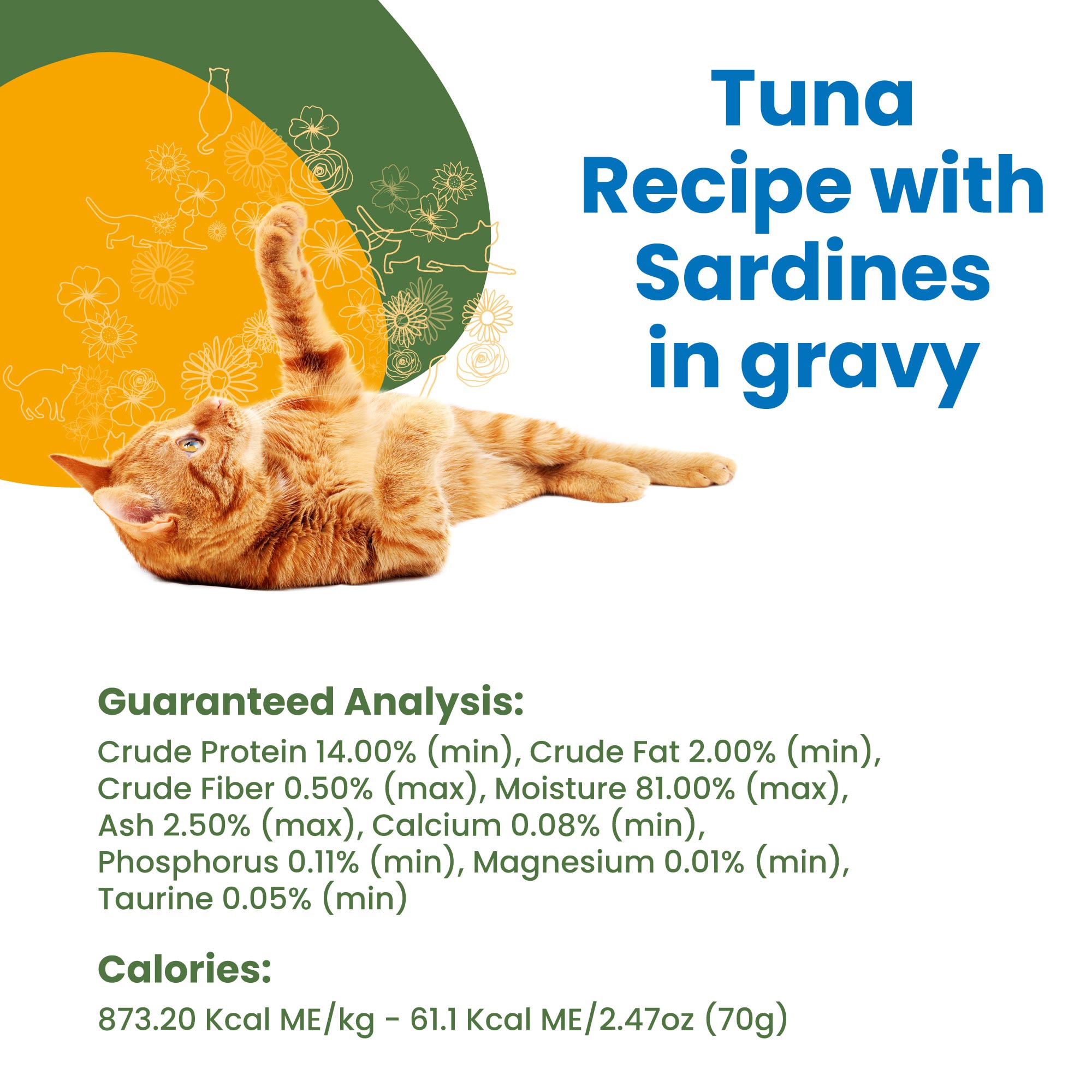 Almo Nature: HQS Complete Cat 12 Pack: Tuna Recipe With Sardines In Gravy - 2.47oz Cans, Adult Cat Canned Wet Food, Grain Free, Daily Meal