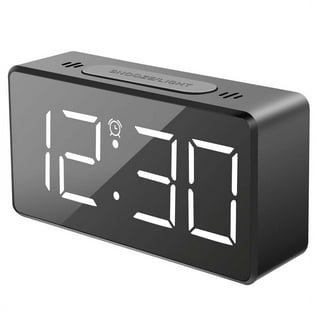 Mainstays 7.15 x 0.85 Digital Black Desk Alarm Clock with Timer
