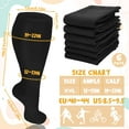 thumbnail image 6 of Hengguang 6 Pairs Plus Size Compression Socks for Women Men, Extra Wide Calf 20-30 mmHg 14.8 Inches, Solid Black Swelling Comfort Socks, 6 of 8