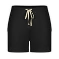 thumbnail image 3 of hopeusnice Mens Workout Casual Beach Solid Color Running Shorts Lounge Shorts Activewear Elastic Waist Drawstring Pants Loose Fit Fashion Summer Black XXL, 3 of 5