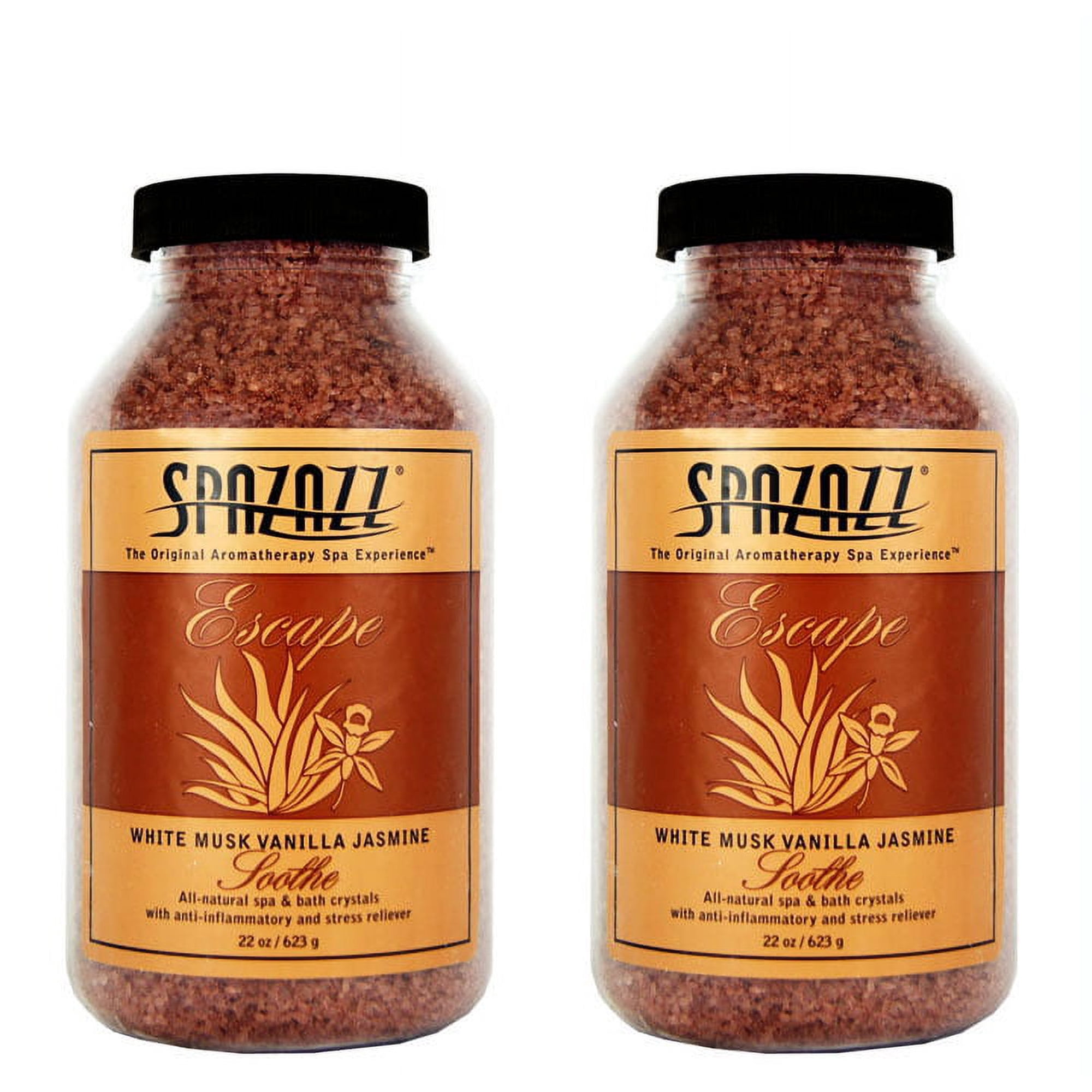 Spazazz Aromatherapy Spa and Bath Crystals-White Musk Jasmine Vanilla 22oz 2Pack