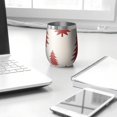 thumbnail image 3 of 12oz Stemless Wine Tumblers Red Christmas Tree Pattern Vacuum Insulated Stainless Steel Travel Tumbler Cups Mug with Lid and Straw for Champaign,Cocktail,Beer with Cleaning Brush, 3 of 5