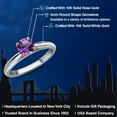 thumbnail image 2 of Gem Stone King 10K Two Tone Gold Purple Amethyst Solitaire Engagement Ring for Women | 0.48 Cttw | Round 5MM | Gemstone February Birthstone | Size 5, 2 of 6
