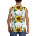 thumbnail image 4 of Goofa Sunflowers (2) Printed Men's Sleeveless T-Shirt - Athletic Gym Workout Tank Top for Men - Moisture-Wicking, UPF 30+ Quick-Dry Muscle Tee-Medium, 4 of 8