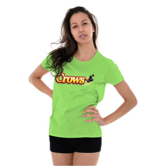 Crows Logo Black Licorice Candy Lover Womens Slim Fit Graphic Tee Brisco Brands S