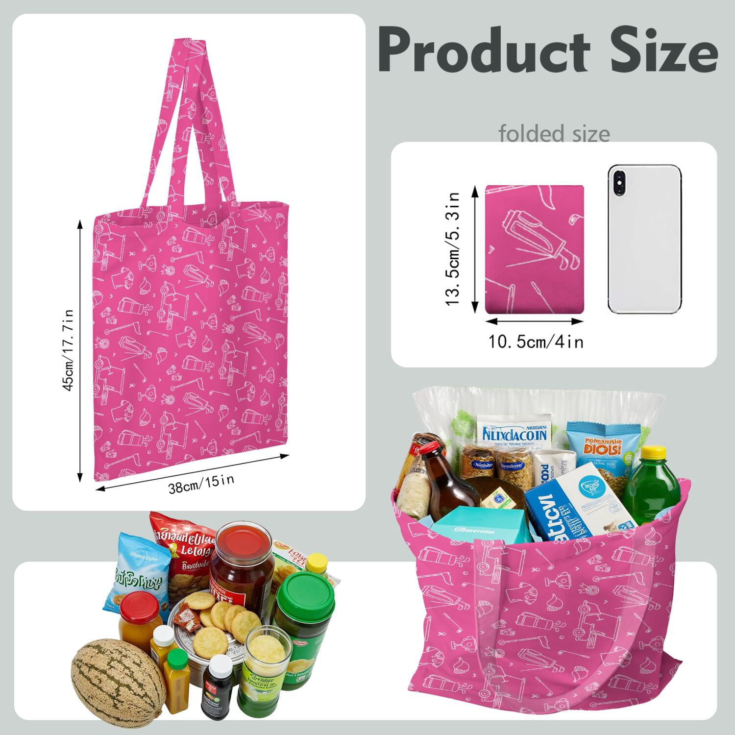 Player Sports Canvas Tote Bag – Baseball Football Soccer Basketball Print Reusable Tote Bag, Kids Boys Teen Athlete Team Competition Play Training Softball Volleyball Tennis Golf