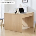 thumbnail image 6 of Wirrytor Natural Wood Small Computer Desk With 2 Storage Drawers, Scandinavian Study Desk For Bedroom Home Office Compact Space Vanity Table, 6 of 10