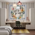 thumbnail image 4 of Hello Spring Kitchen Curtains Window Panels, Farmhouse Floral Eucalyptus Wood Plaid Burlap Insulated Window Treatment Curtain, Grommet Curtains for Bedroom/Living Room/Bathroom, 2 Piece 52"Wx84"L, 4 of 8