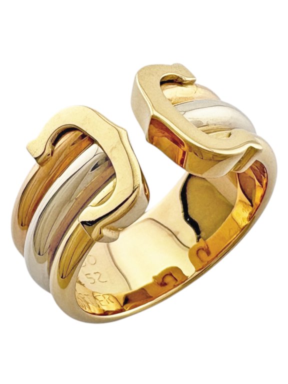 Pre-Owned Cartier 2C Ring, 1, 18K Yellow Gold, Women's CARTIER
