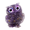 thumbnail image 1 of Estatua de búho, recuerdo, colección de animales, regalo, decoración de escritorio, mini figura de búho Violeta, 1 of 9