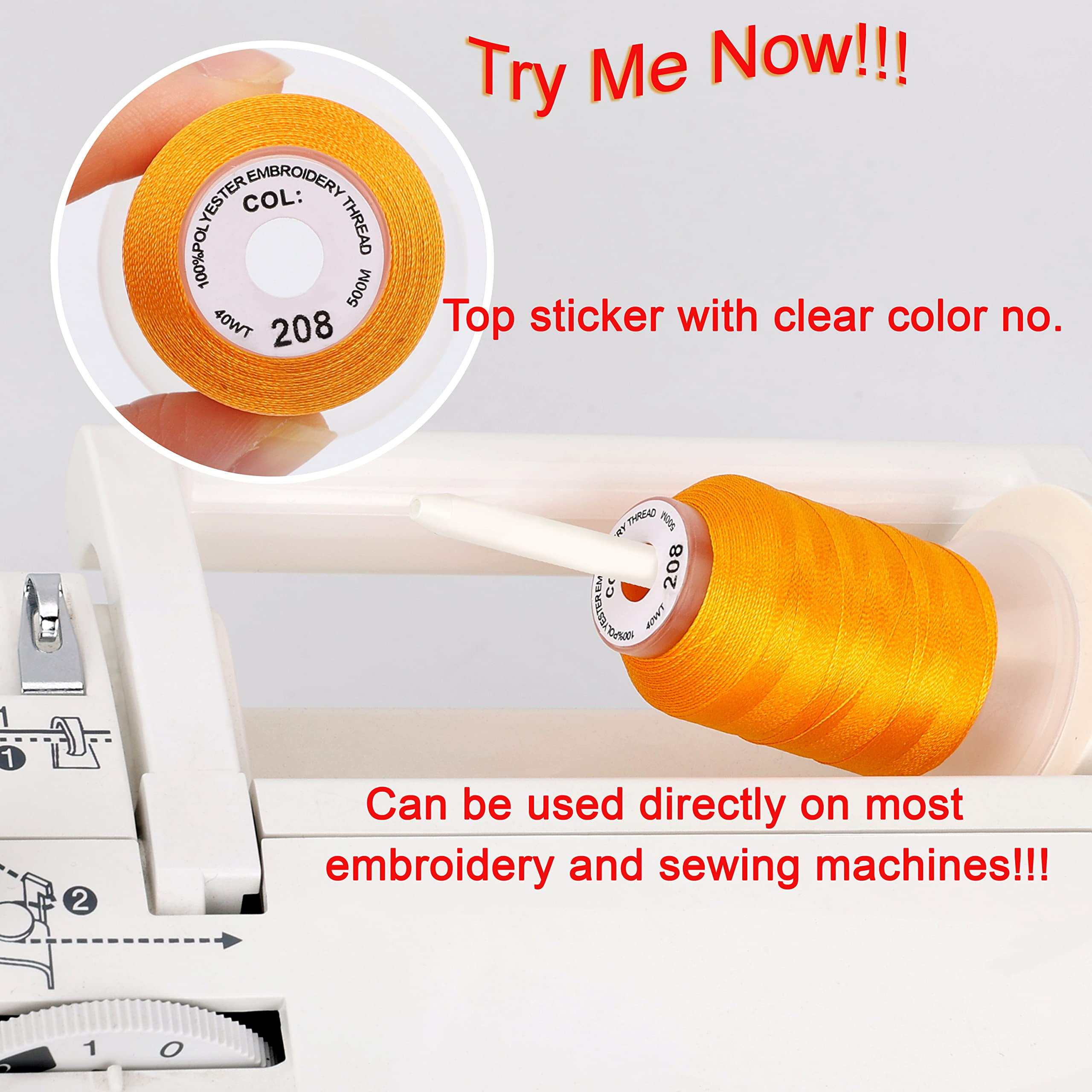 80 Spools Polyester Embroidery Machine Thread 500M - Colors Compatible with Janome and RA Colors