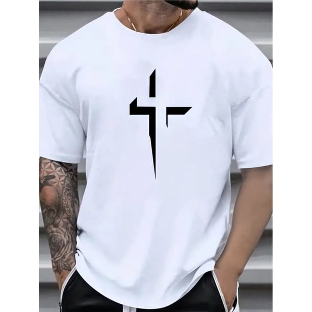 Crosses shirt, Tees for Men, Casual Short Sleeve T-shirt for summer, Casual Sporty Tee, Comfy Tee