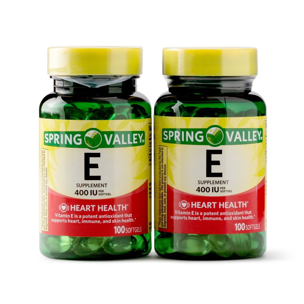 Spring Valley Vitamin E Dietary Supplement Twin Pack, 180 mg, 200 count