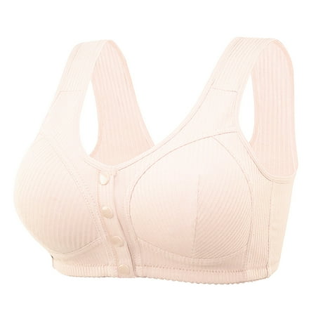 Clearance DondPO Bras for Women Women Sexy Lace Front Button Shaping Cup Adjustable Shoulder Strap Large Size Bra Plus Size Bras for Women Comfortable Sports Bras for Women Beige 5XL
