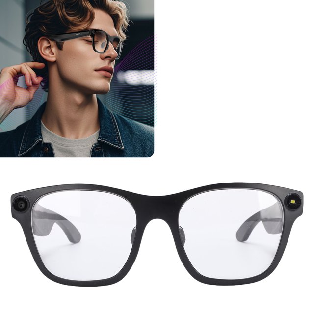 Smart Smart Glasses with AI Translator 1080P HD Wearable Video Recording Glasses Outdoor Sports Camera Glasses with Music Call Voice Helper WiFi Transfer