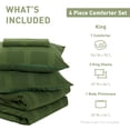 thumbnail image 2 of Regency Heights King Size Comforter Sets, Green striped woven Bedding Comforter Set for All Seasons with a body pillowcase, 4-Piece, 2 of 9